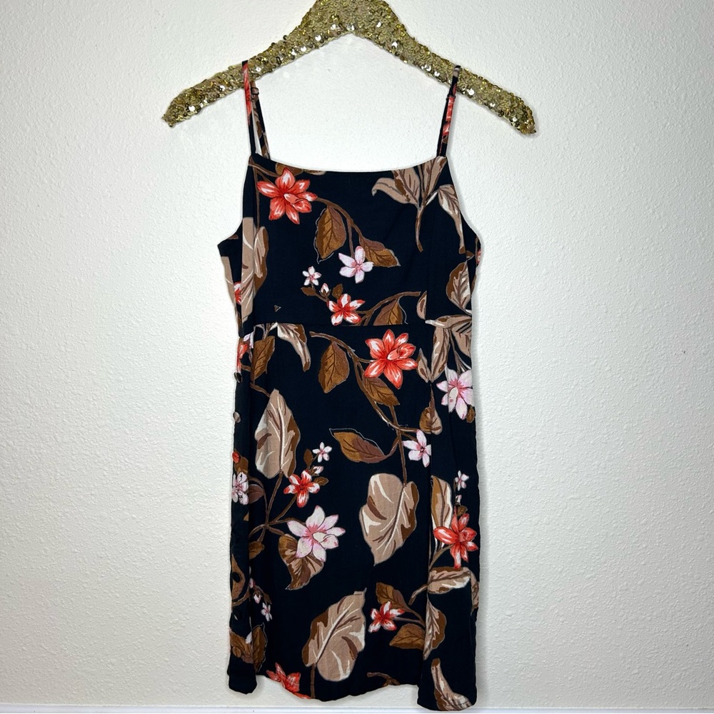 Amuse Society Floral Print Black Dress L